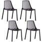 Modern Plastic Chair Slat Back Side Chair in Matte Finish for Home