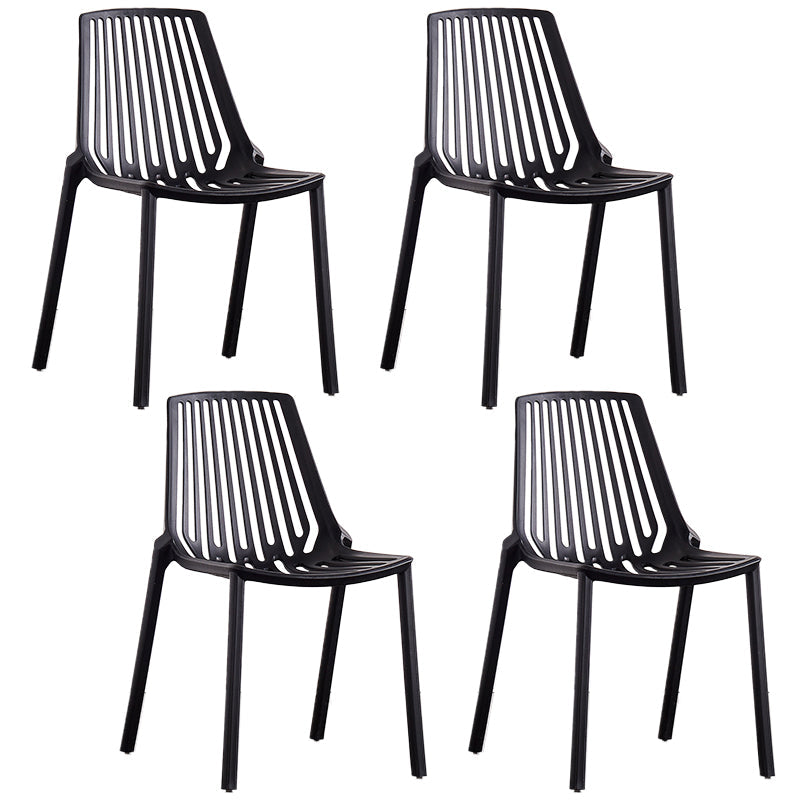 Modern Plastic Chair Slat Back Side Chair in Matte Finish for Home