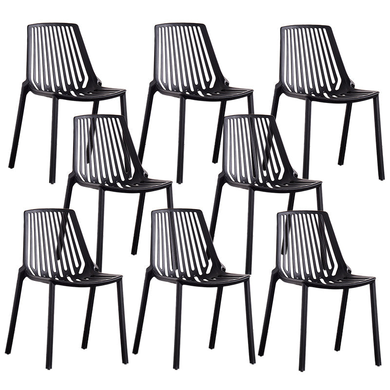 Modern Plastic Chair Slat Back Side Chair in Matte Finish for Home