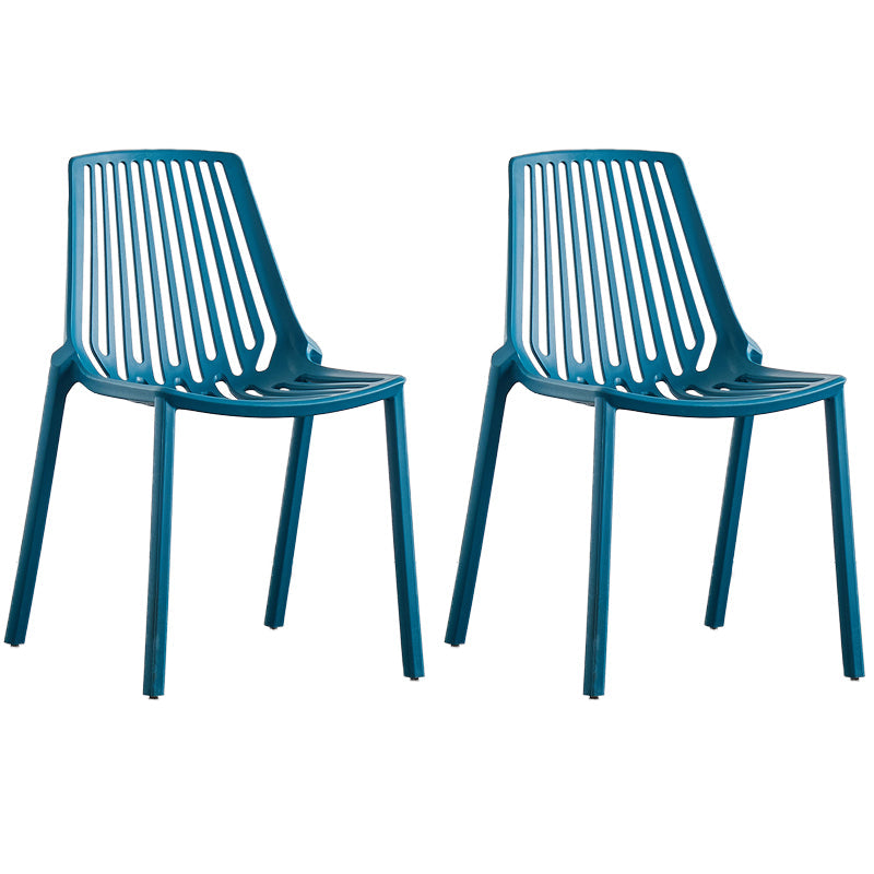 Modern Plastic Chair Slat Back Side Chair in Matte Finish for Home