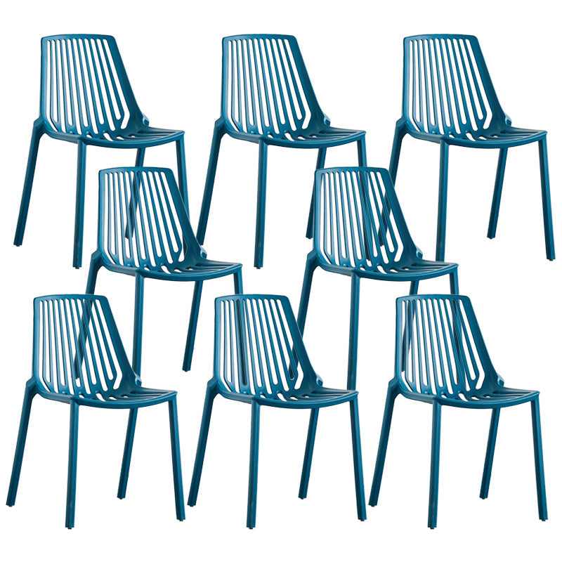 Modern Plastic Chair Slat Back Side Chair in Matte Finish for Home