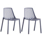 Modern Plastic Chair Slat Back Side Chair in Matte Finish for Home