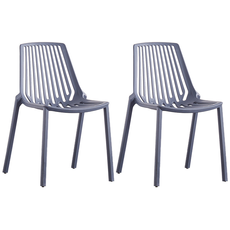 Modern Plastic Chair Slat Back Side Chair in Matte Finish for Home