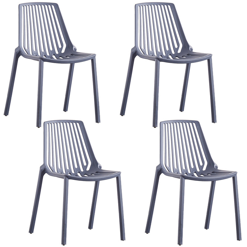 Modern Plastic Chair Slat Back Side Chair in Matte Finish for Home