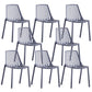 Modern Plastic Chair Slat Back Side Chair in Matte Finish for Home