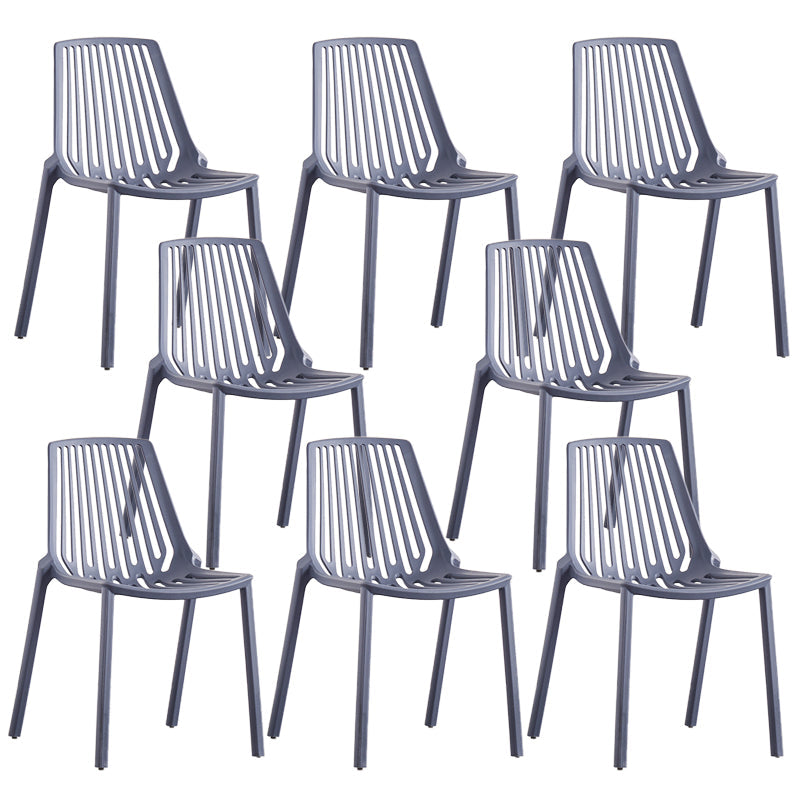 Modern Plastic Chair Slat Back Side Chair in Matte Finish for Home