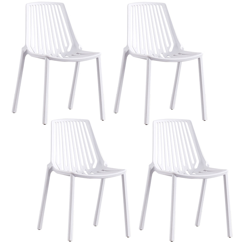 Modern Plastic Chair Slat Back Side Chair in Matte Finish for Home
