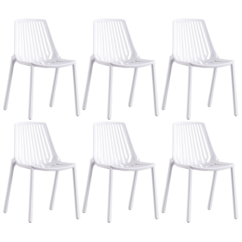 Modern Plastic Chair Slat Back Side Chair in Matte Finish for Home
