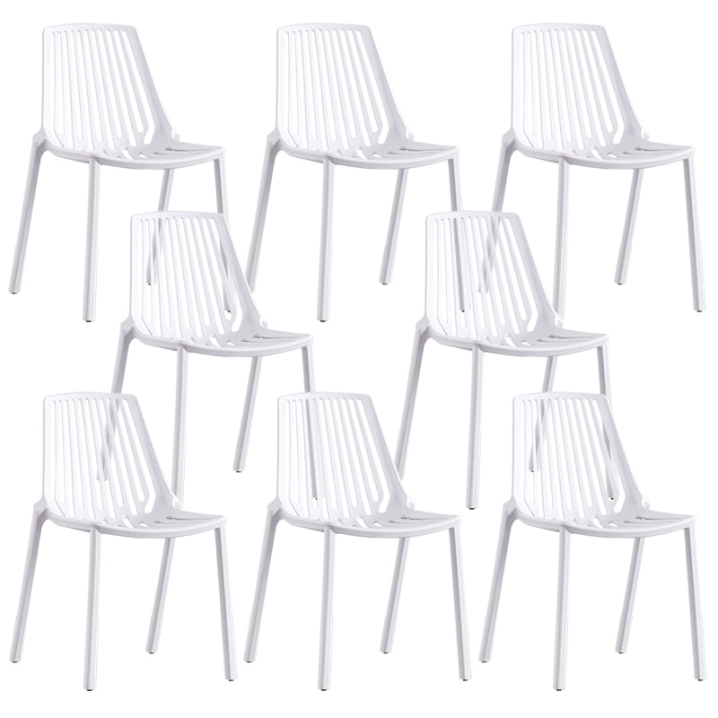 Modern Plastic Chair Slat Back Side Chair in Matte Finish for Home