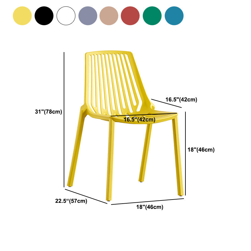 Modern Plastic Chair Slat Back Side Chair in Matte Finish for Home