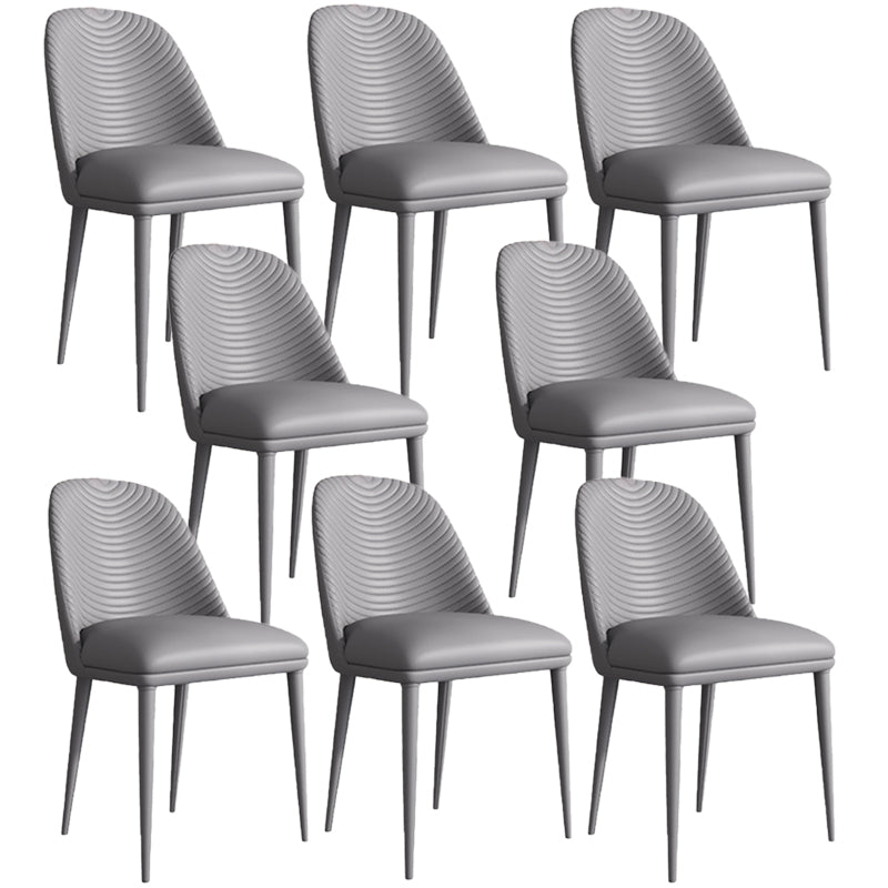 Contemporary Faux Leather Dining Chair Parsons Chair in Matte Finish for Kitchen