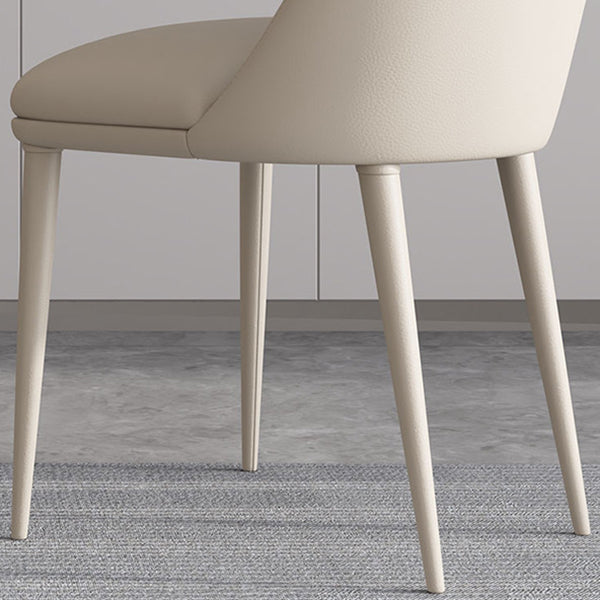 Contemporary Faux Leather Dining Chair Parsons Chair in Matte Finish for Kitchen