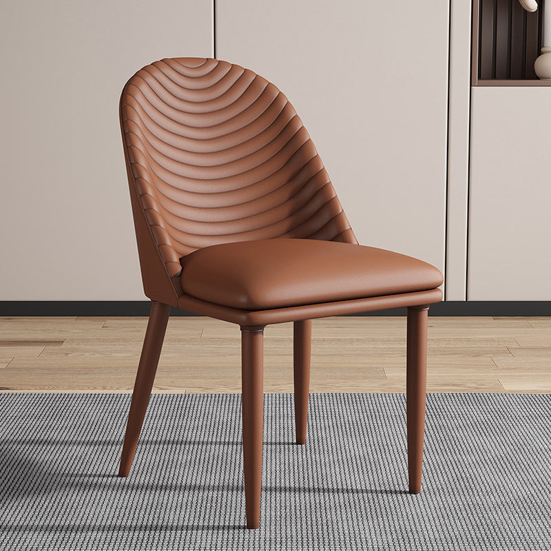 Contemporary Faux Leather Dining Chair Parsons Chair in Matte Finish for Kitchen