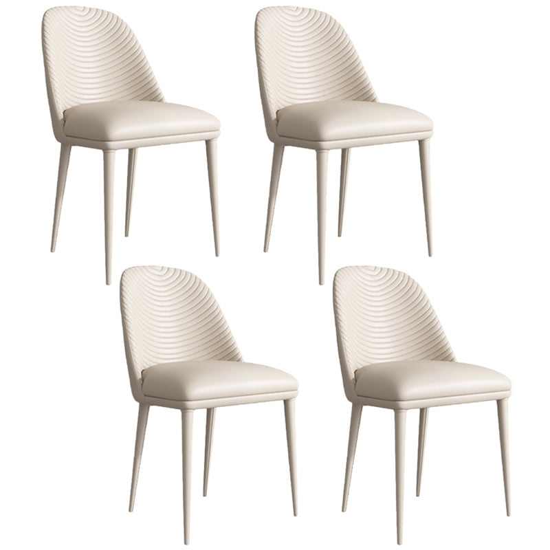 Contemporary Faux Leather Dining Chair Parsons Chair in Matte Finish for Kitchen