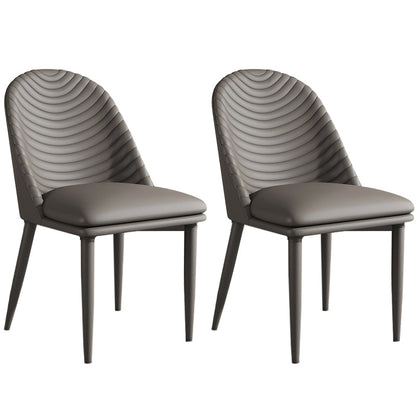 Contemporary Faux Leather Dining Chair Parsons Chair in Matte Finish for Kitchen