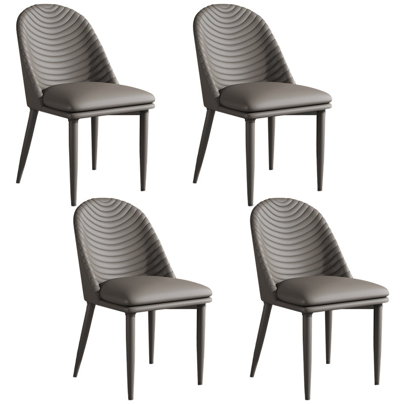 Contemporary Faux Leather Dining Chair Parsons Chair in Matte Finish for Kitchen