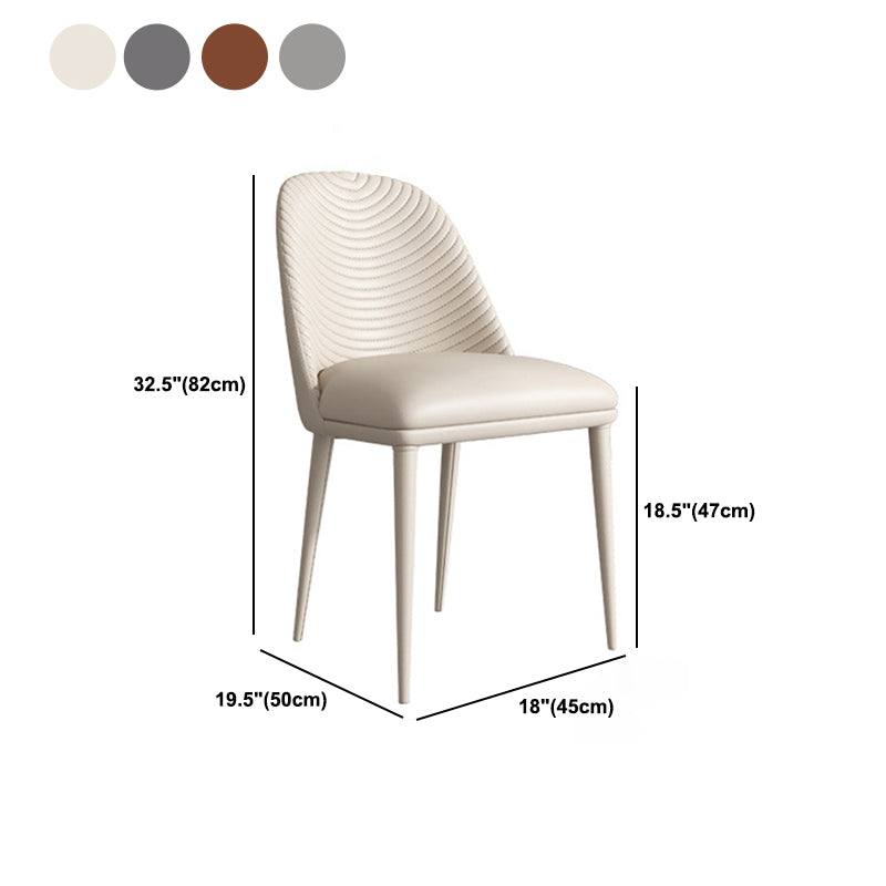 Contemporary Faux Leather Dining Chair Parsons Chair in Matte Finish for Kitchen