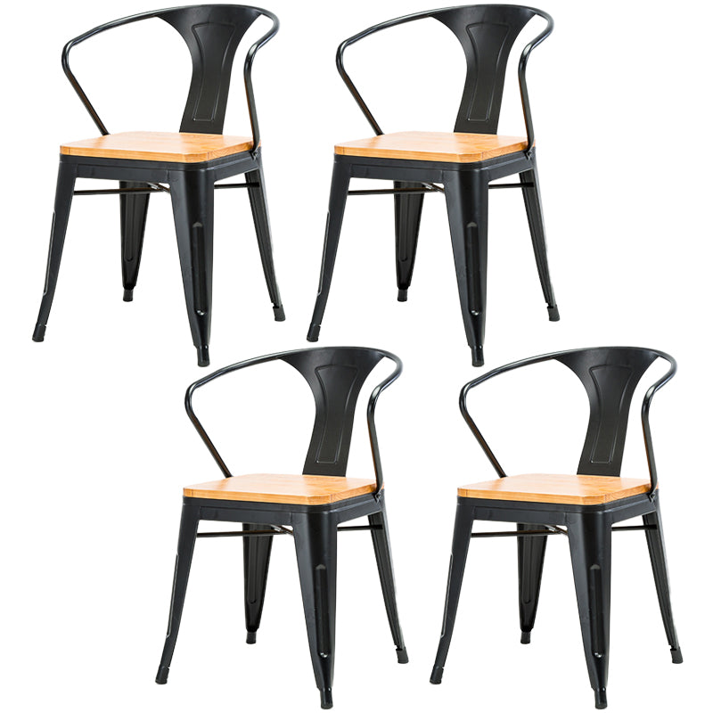 Industrial Metall Essstuhl Offene Rückenfuttermöbel im matten Finish für Innenräume