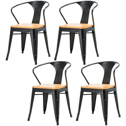 Industrial Metall Essstuhl Offene Rückenfuttermöbel im matten Finish für Innenräume