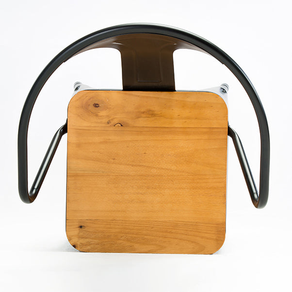 Industrial Metall Essstuhl Offene Rückenfuttermöbel im matten Finish für Innenräume