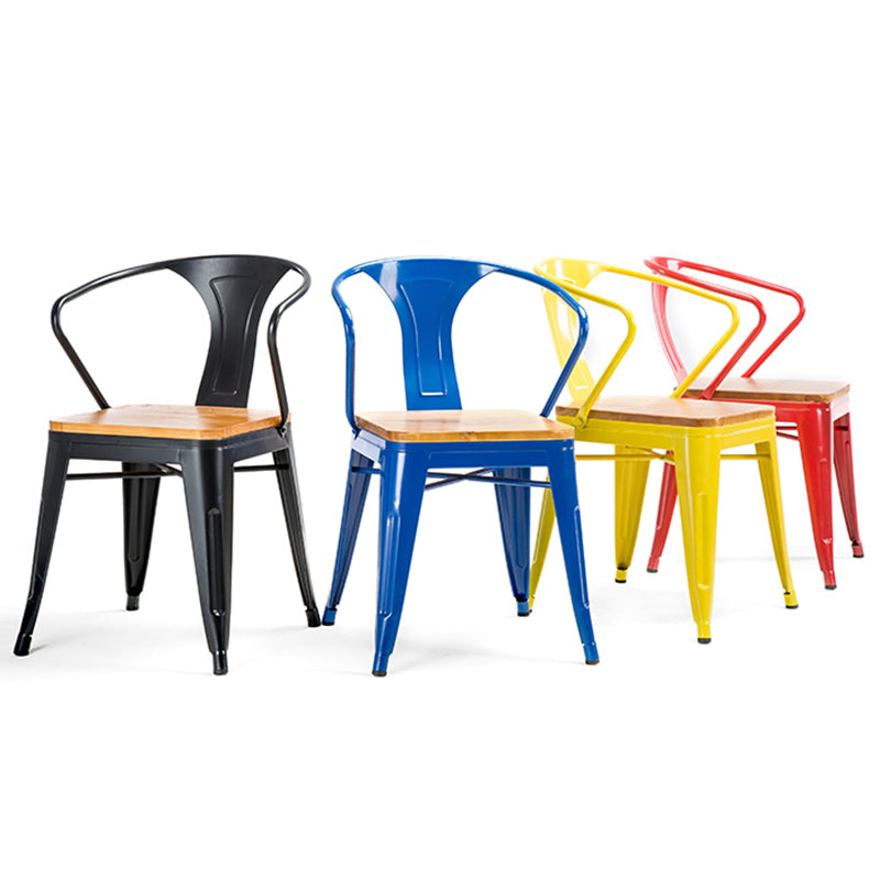 Industrial Metall Essstuhl Offene Rückenfuttermöbel im matten Finish für Innenräume