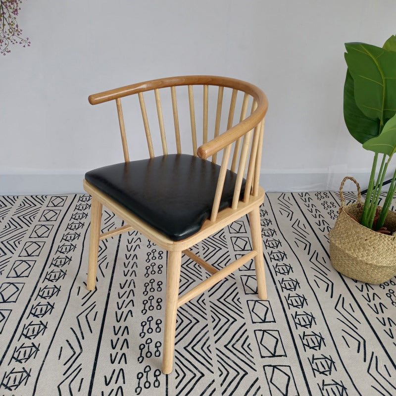 Modern Wood Dining Chair Slat Back Side Chair in Matte Finish for Home