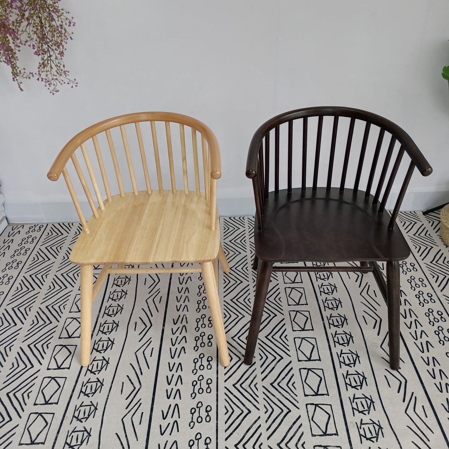 Modern Wood Dining Chair Slat Back Side Chair in Matte Finish for Home