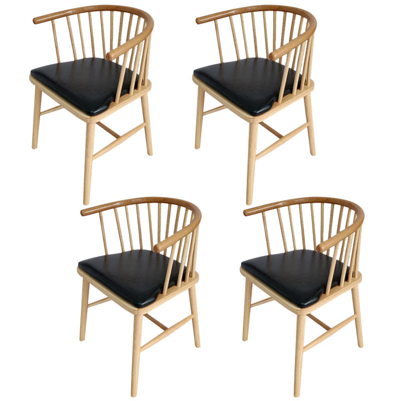 Modern Wood Dining Chair Slat Back Side Chair in Matte Finish for Home