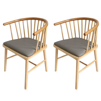 Modern Wood Dining Chair Slat Back Side Chair in Matte Finish for Home