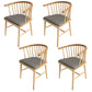 Modern Wood Dining Chair Slat Back Side Chair in Matte Finish for Home