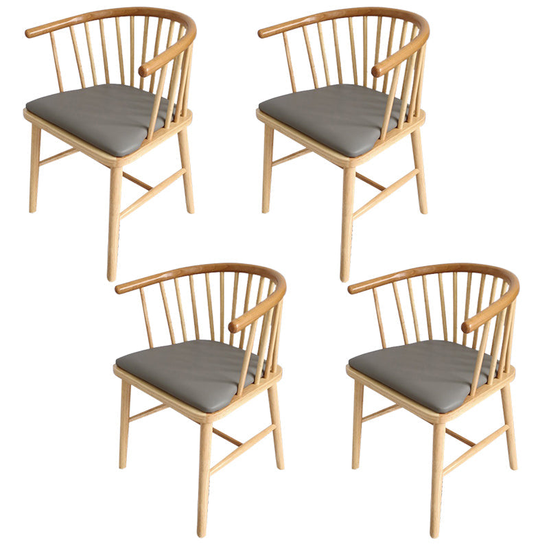 Modern Wood Dining Chair Slat Back Side Chair in Matte Finish for Home
