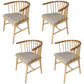 Modern Wood Dining Chair Slat Back Side Chair in Matte Finish for Home