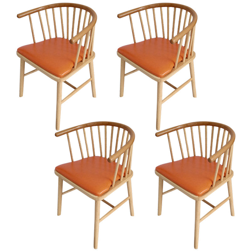 Modern Wood Dining Chair Slat Back Side Chair in Matte Finish for Home