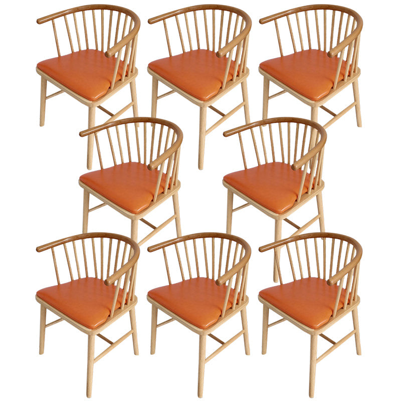 Modern Wood Dining Chair Slat Back Side Chair in Matte Finish for Home