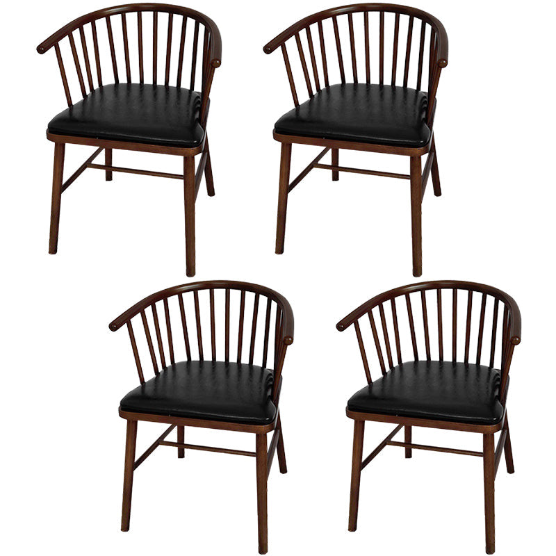 Modern Wood Dining Chair Slat Back Side Chair in Matte Finish for Home