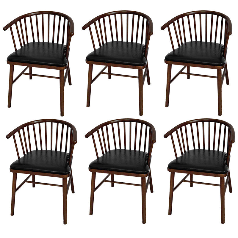 Modern Wood Dining Chair Slat Back Side Chair in Matte Finish for Home