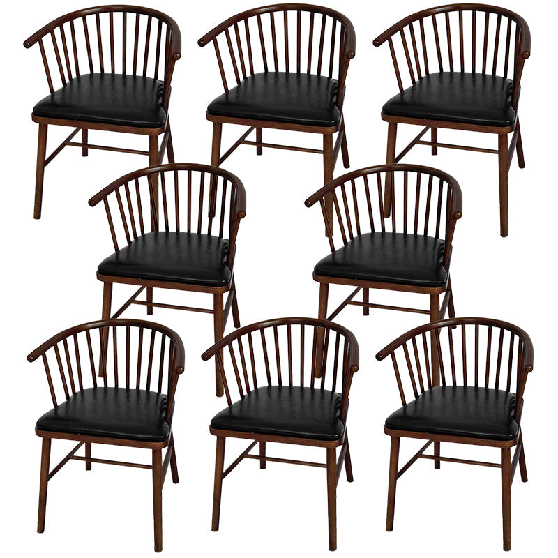 Modern Wood Dining Chair Slat Back Side Chair in Matte Finish for Home