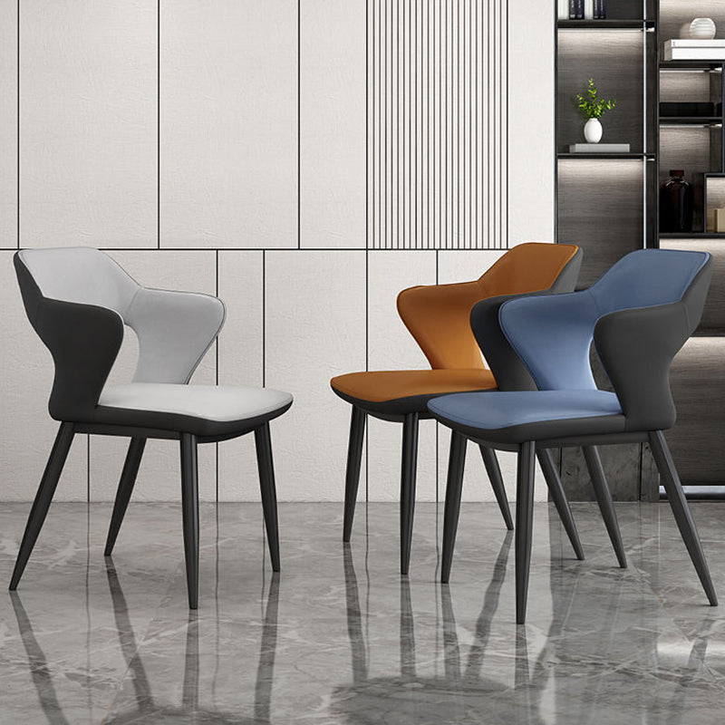 Contemporary Linen Dining Chair Open Back Dining Side Furniture in Matte Finish for Home Clearhalo 'Dining Chairs' 'Dining Tables & Seating' 'dining_chair' 'furn' 'furn_dining_chair' 'Furniture' 'Kitchen & Dining Furniture' 5492366