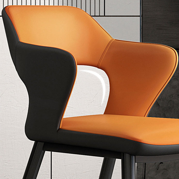 Contemporary Linen Dining Chair Open Back Dining Side Furniture in Matte Finish for Home Clearhalo 'Dining Chairs' 'Dining Tables & Seating' 'dining_chair' 'furn' 'furn_dining_chair' 'Furniture' 'Kitchen & Dining Furniture' 5492377