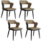 Contemporary Linen Dining Chair Open Back Dining Side Furniture in Matte Finish for Home Brown-Grey 4 Piece Set Clearhalo 'Dining Chairs' 'Dining Tables & Seating' 'dining_chair' 'furn' 'furn_dining_chair' 'Furniture' 'Kitchen & Dining Furniture' 5492384