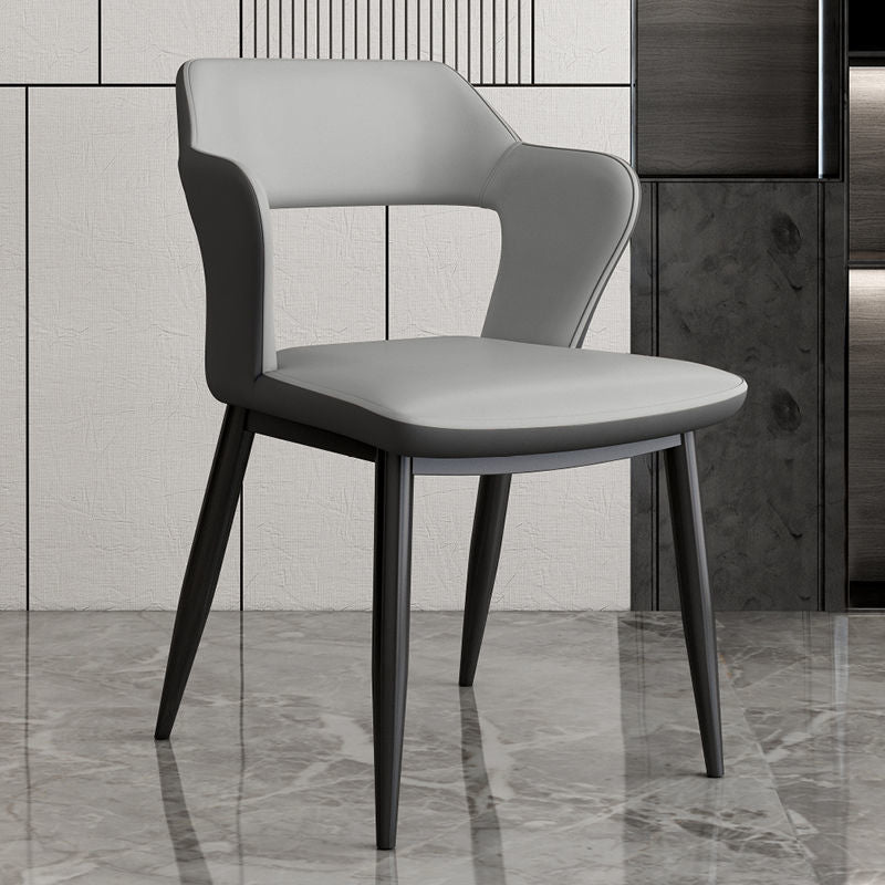 Contemporary Linen Dining Chair Open Back Dining Side Furniture in Matte Finish for Home Clearhalo 'Dining Chairs' 'Dining Tables & Seating' 'dining_chair' 'furn' 'furn_dining_chair' 'Furniture' 'Kitchen & Dining Furniture' 5492385