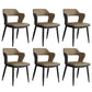 Contemporary Linen Dining Chair Open Back Dining Side Furniture in Matte Finish for Home Brown-Grey 6 Piece Set Clearhalo 'Dining Chairs' 'Dining Tables & Seating' 'dining_chair' 'furn' 'furn_dining_chair' 'Furniture' 'Kitchen & Dining Furniture' 5492386