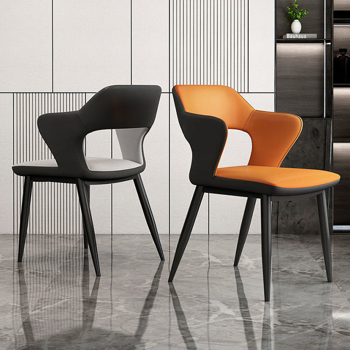 Contemporary Linen Dining Chair Open Back Dining Side Furniture in Matte Finish for Home Clearhalo 'Dining Chairs' 'Dining Tables & Seating' 'dining_chair' 'furn' 'furn_dining_chair' 'Furniture' 'Kitchen & Dining Furniture' 5492392