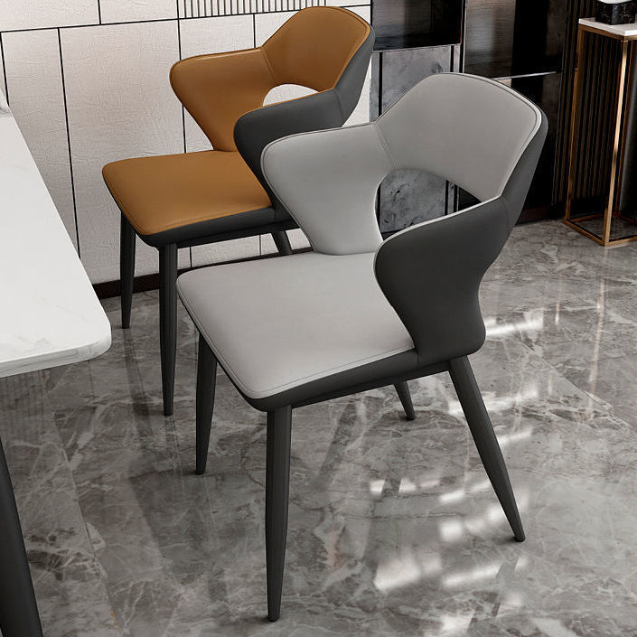 Contemporary Linen Dining Chair Open Back Dining Side Furniture in Matte Finish for Home Clearhalo 'Dining Chairs' 'Dining Tables & Seating' 'dining_chair' 'furn' 'furn_dining_chair' 'Furniture' 'Kitchen & Dining Furniture' 5492395