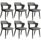 Contemporary Linen Dining Chair Open Back Dining Side Furniture in Matte Finish for Home Dark Grey Light Grey 6 Piece Set Clearhalo 'Dining Chairs' 'Dining Tables & Seating' 'dining_chair' 'furn' 'furn_dining_chair' 'Furniture' 'Kitchen & Dining Furniture' 5492399