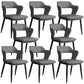 Contemporary Linen Dining Chair Open Back Dining Side Furniture in Matte Finish for Home Dark Grey Light Grey 8 Piece Set Clearhalo 'Dining Chairs' 'Dining Tables & Seating' 'dining_chair' 'furn' 'furn_dining_chair' 'Furniture' 'Kitchen & Dining Furniture' 5492400