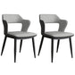 Contemporary Linen Dining Chair Open Back Dining Side Furniture in Matte Finish for Home Light Gray 2 Piece Set Clearhalo 'Dining Chairs' 'Dining Tables & Seating' 'dining_chair' 'furn' 'furn_dining_chair' 'Furniture' 'Kitchen & Dining Furniture' 5492401