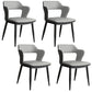 Contemporary Linen Dining Chair Open Back Dining Side Furniture in Matte Finish for Home Light Gray 4 Piece Set Clearhalo 'Dining Chairs' 'Dining Tables & Seating' 'dining_chair' 'furn' 'furn_dining_chair' 'Furniture' 'Kitchen & Dining Furniture' 5492402