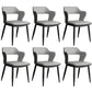Contemporary Linen Dining Chair Open Back Dining Side Furniture in Matte Finish for Home Light Gray 6 Piece Set Clearhalo 'Dining Chairs' 'Dining Tables & Seating' 'dining_chair' 'furn' 'furn_dining_chair' 'Furniture' 'Kitchen & Dining Furniture' 5492403
