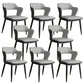 Contemporary Linen Dining Chair Open Back Dining Side Furniture in Matte Finish for Home Light Gray 8 Piece Set Clearhalo 'Dining Chairs' 'Dining Tables & Seating' 'dining_chair' 'furn' 'furn_dining_chair' 'Furniture' 'Kitchen & Dining Furniture' 5492404